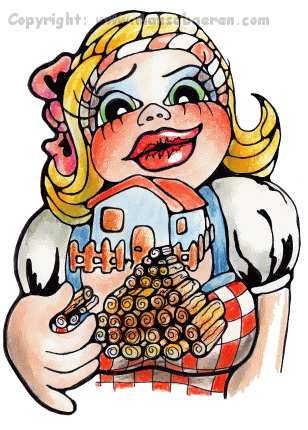 holz vor der huette-illustration-comic-individuell-cartoons-zeichnungen-mausebaeren